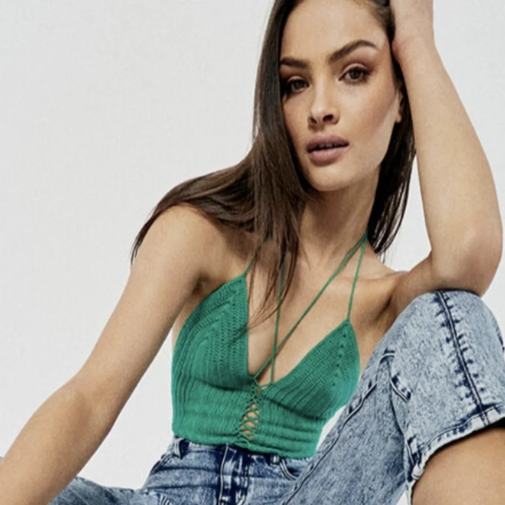 Bardot Green lia knit top medium - Picture 2 of 15